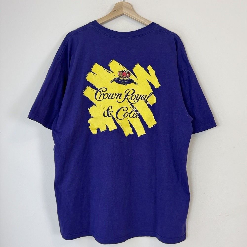 Vintage 90's Crown Royal And Cola Whiskey Promo Purple Tee Shirt - XL